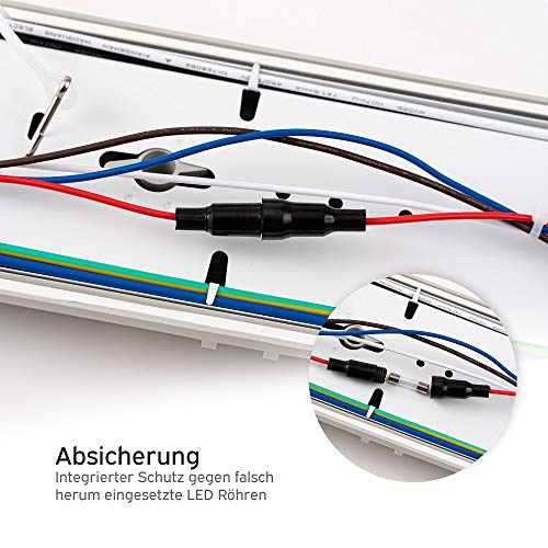 NCC-Licht LED Feuchtraumleuchte Wannenleuchte 150cm 1x 22W T8 Röhre 840 Neutralweiß 4000K IP65 mit Sensor – Bild 8