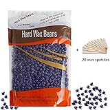 Hair Removal Hard Wax Beans, Stripless Full-Body Depilatory Wax Beads with 20 Wax Applicator spatula for Man and Woman 300g/10oz (Lavender)