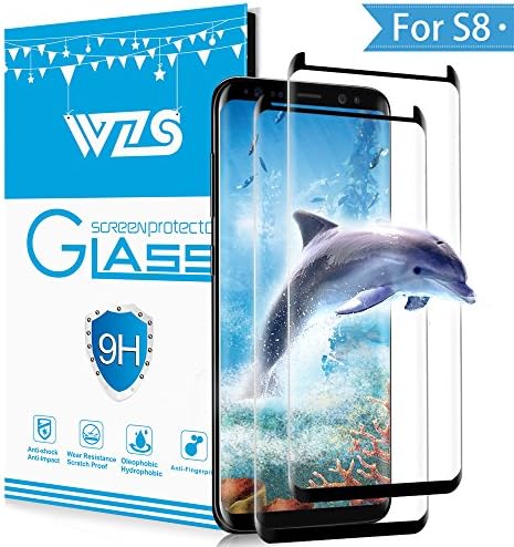 WZS Galaxy S8 Screen Protector, Tempered Glass Screen Protector for Samsung Galaxy S8, 9H Hardness, Bubble Free, Anti-Fingerprint HD Screen Protector Film (2-Pack)