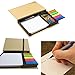 Sticky Notes Organizer with Paper Clips and Pen Neat and Compact- White Notepad & Five Sets of Index Flags - Amazing Kids, Students Gift! Mini Bundle Desk Accessory. by Mega Stationers