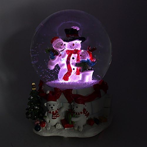 SMYER Snowman Musical Snow Globe with Multi lighting, LED Water ball
