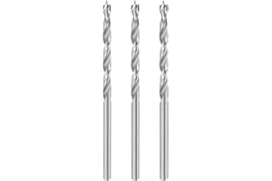 HARFINGTON 3pcs Brad Point Drill Bit 2.5mm(3/32") Dia Straight Round Shank Drill Metric Brad Point Spiral Twist Drill Bits for Carpenter Woodworking Plastic Rubber