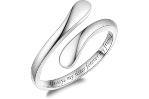 Fookduoduo 925 Sterling Silver Ring Inspirational Jewelry adjustable Wrap Open Rings for Women Girls