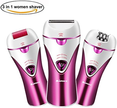 Epilator, Cordless Electric Hair Removal Epilator 3 in 1 Rechargeable Razors Women Bikini Trimmer Hair Removal Shaver, Safe to Use &amp; Easy To Clean For Any Unwanted Fine Hairs (Purple)