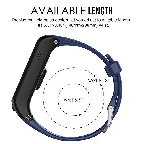 Band for Garmin VIVOACTIVE HR Watch, Soft Silicone Wristband Replacement Band for Garmin Vivoactive HR Sports GPS Watch (navy) - Thumbnail 2