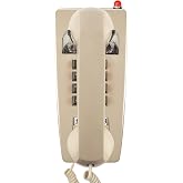 Sangyn Retro Wall Phones for Landline with Mechanical Ringer Corded Telephone Wall Mounted with Indicator Waterproof Old Style Landline Phones for Home Kitchen, Beige