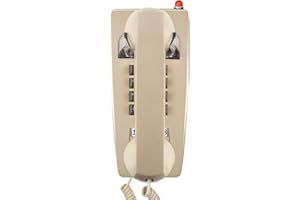 Sangyn Retro Wall Phones for Landline with Mechanical Ringer Corded Telephone Wall Mounted with Indicator Waterproof Old Style Landline Phones for Home Kitchen, Beige