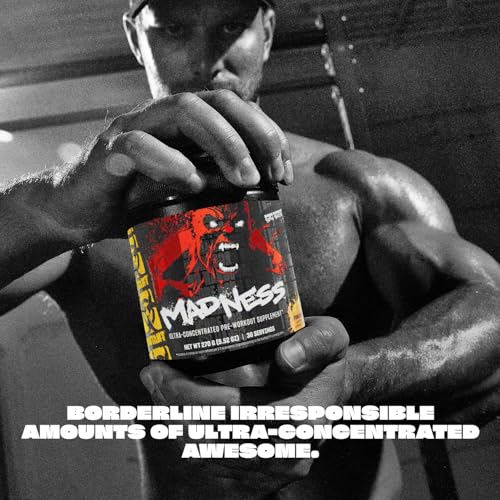 MUTANT MADNESS | Ultra-Concentrated Pre-Workout Supplement | 360mg Caffeine, 4g Pump & Performance Blend, Beta-Alanine, Energy & Focus| 30 serve | 270g | Peach Mango