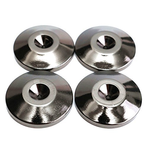 Facmogu 8PCS Black 24K Nickel Plated Isolation Stand Feet Cone Bases  Copper, 5x25mm Speaker Spike Pads, Non-Sl