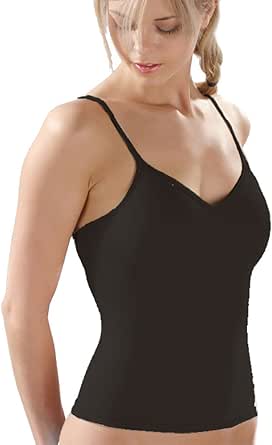 Elita Shape Camisole with Shelf Bra 3844, Black, S at Amazon Womenâs Clothing store