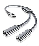 RUXELY USB Male to Dual USB-C Female Splitter