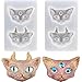 4 Pieces DIY Cat Head Silicone Molds Resin Epoxy Casting Molds Including 2 Cat Styles for DIY Resin Crafts Pendant Casting Mold