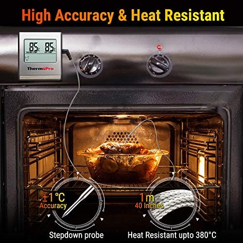 ThermoPro TP16 Thermomètre de Cuisson pour Viande Numérique avec Large Écran LCD pour Fumoir Four Cuisine Friandises Barbecue Grill Thermomètre avec Minuteur et Sonde de Températures en Acier Inoxydable - Cuisine A Vivre ThermoPro TP16 Thermomètre de Cuisson pour Viande Numérique avec Large Écran LCD pour Fumoir Four Cuisine Friandises Barbecue Grill Thermomètre avec Minuteur et Sonde de Températures en Acier Inoxydable