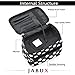 JABUX Double Layer Cosmetic Bag Black with Dot Travel Toiletry Cosmetic Makeup Bag Organizer With Mirror(Free 3 gram Cosmetic Sample Containe 2 Pieces) (Black)