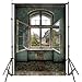 LB Halloween Rustic Old Window Backdrop for Photography 6x9ft Funny Witch Devil Ghost Dress up Vintage Photo Background Customized Vinyl Portrait Photo Shoot Studio Props FG112