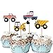 YunKo Cupcake Toppers Cake Decorative Toppers Cupcake Decorating Tools for Party (Truck 24 pcs)