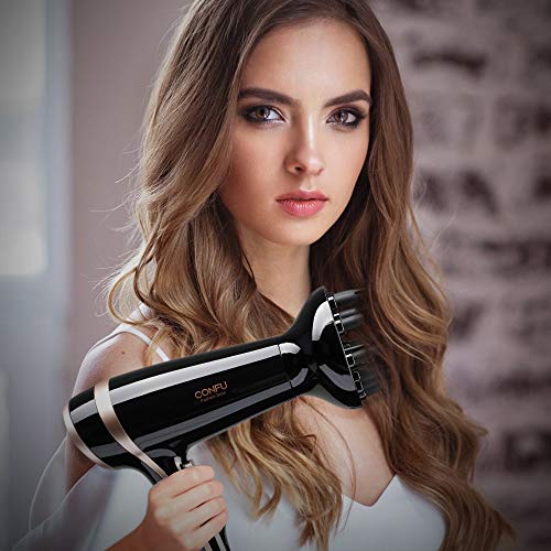 Professional Ionic Salon Hair Dryer, CONFU 1875 Watt Negative Ion Fast Drying Lightweight Quiet Blow Dryer, Low Noise Ceramic Tourmaline Hairdryer with Diffuser and Concentrator Nozzles - Thumbnail 5
