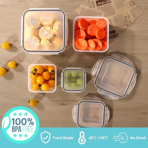 KUMD 50-Piece Large Airtight Food Storage Containers with Lids | BPA-Free, Stackable & Microwave Safe | 25 Containers + 25 Lids | Leakproof Design for Meal Prep, Freezer & Kitchen Use