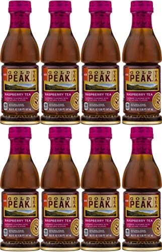 Gold Peak 18.5oz, Pack of 8, Total of 148 Oz) (Raspberry Tea with Real Sugar)