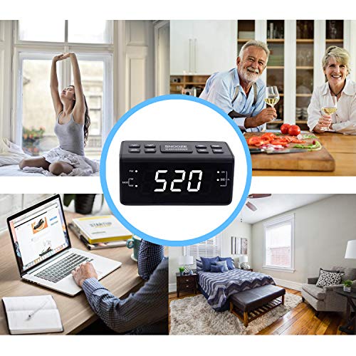 Alarm Clock Radio, Digital AM FM Dual Alarms Clocks Radio for Bedrooms - Thumbnail 5
