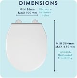 Croydex Bolsena Flexi-Fix Soft Close Toilet Seat White Quick Release Hinges view 7