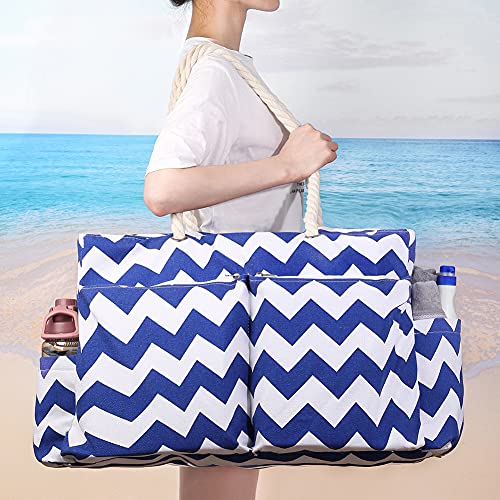Extra Large Beach Bag, Family Beach Bag with Cooler Compartment