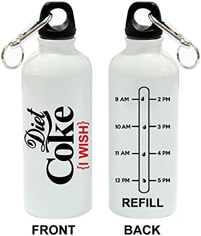 I Wish Diet Coke White Aluminum Sports 20 oz Water Bottle