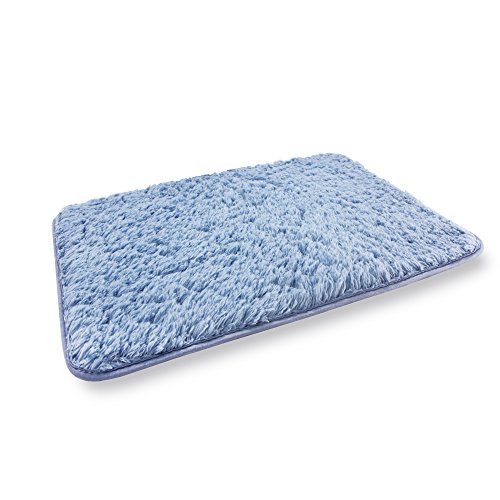 Soft Microfiber Non-slip Antibacterial Rubber Luxury Bath Mat Rug 20"X32" Blue - Thumbnail 7