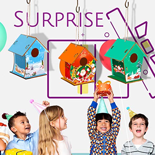 3 Pieces Easter Build Bird House Kit DIY Nude Crafts Wood Arts Craft