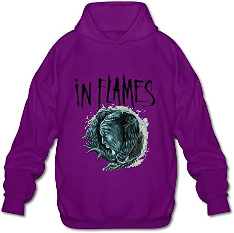 WYBU Men's in Flames Long Sleeve Hoodies Sweater White,100% Cotton