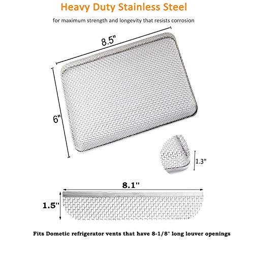RV Furnaces Bug Screen, Heavy Stainless Steel Mesh Flying Insect Screen with Installation Tool, 8.1" x 1.5" & 2.8'' x 1.3'' & 8.5" x 6" x 1.3" & 4.5'' x 4.5'' x 1.3'' RV Heater Vent Screen (7 Packsï¼‰