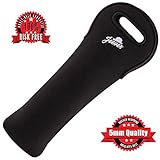Jeeves Bottle Tote - Bottle Carry Bag, Black 5mm Thick Neoprene