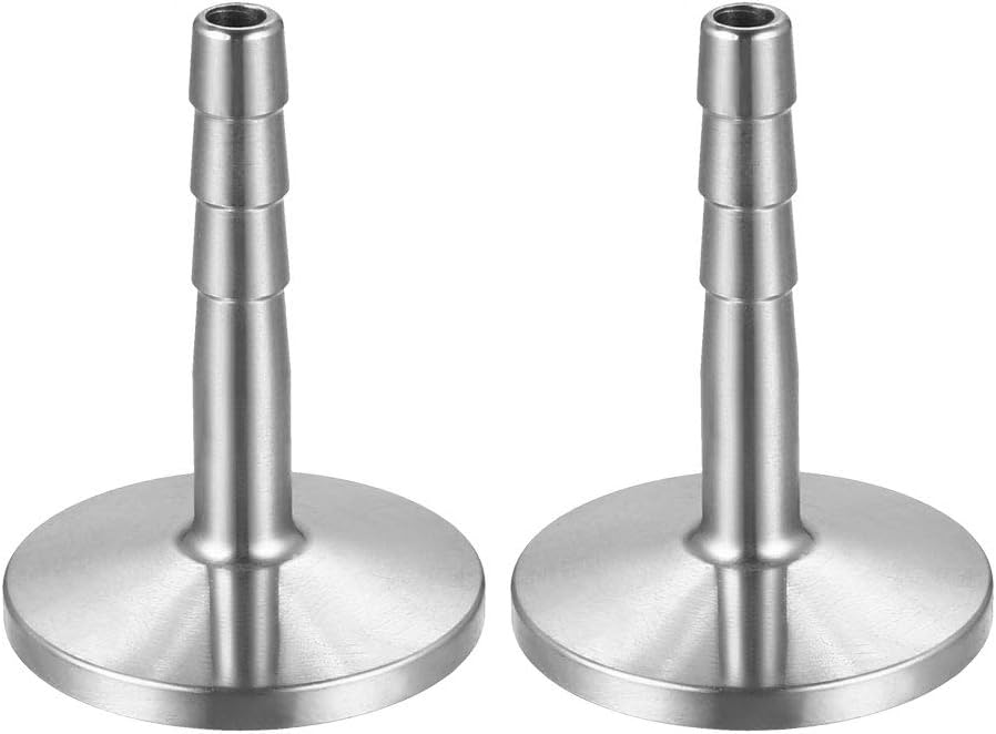 sourcing map Clamp Hose Adapter 1.181 Inch Flange to 1/4 Inch Hose Barb Fitting 2 Pcs, 1/4"