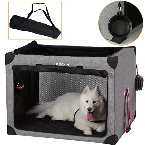 Popup Portable Collapsible Dog Crate with Mesh Mat Folding Soft Pet