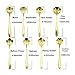 ERCRYSTO Stainless Steel Tableware Creative Flower Coffee Spoon, Stirring Spoon, Sugar Spoon, Mixing Spoon, Tea Spoon, Ice Cream Spoon, 8 Different Patterns in 1 Set, Color Golden