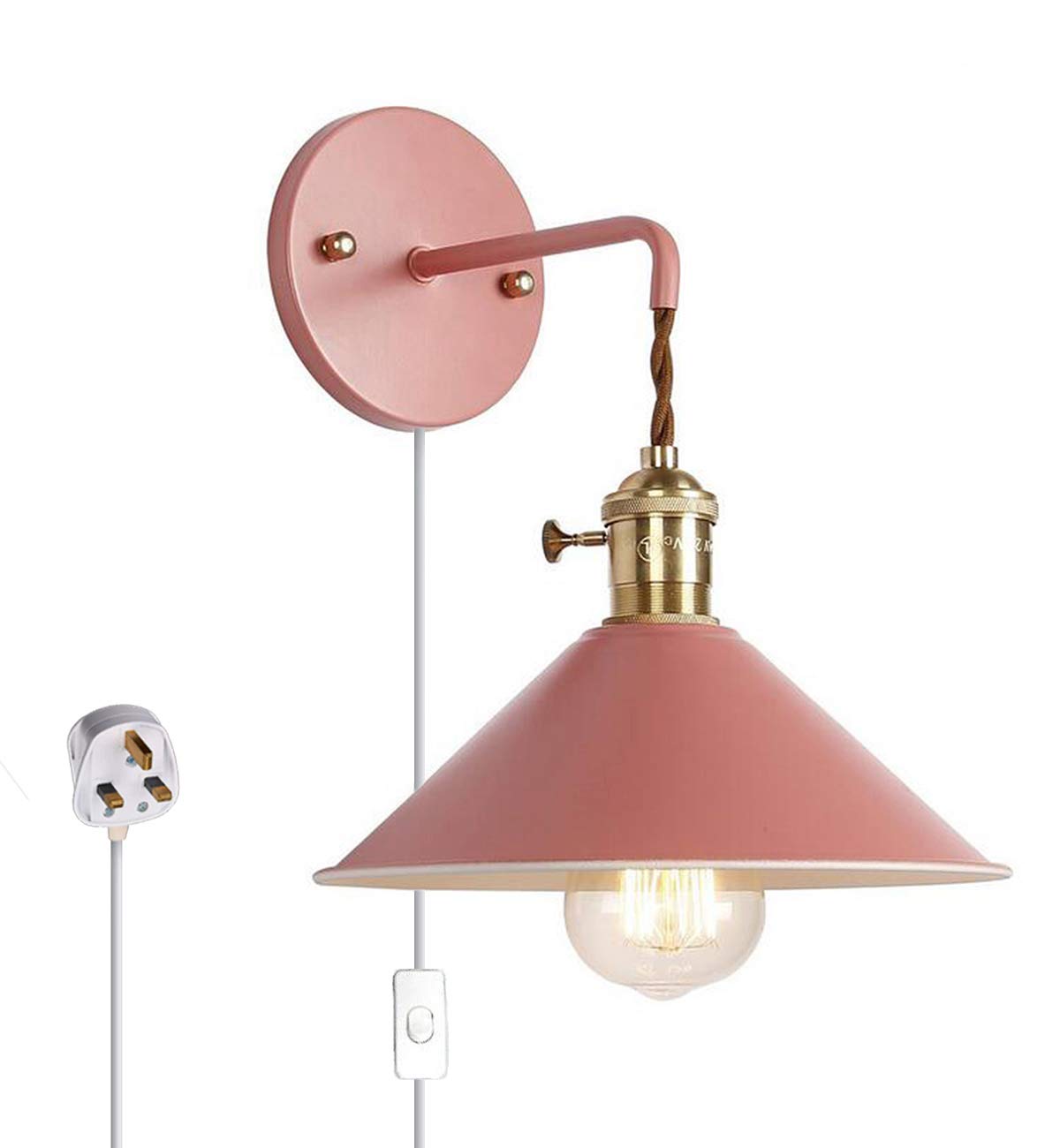 Wall Sconce Lamps Lighting Fixture With On Off Switch And Practical Plug White Macaron Wall Lamp