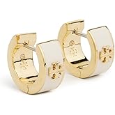 Tory Burch Women's Kira Huggie Earrings, Tory Gold/New Ivory, One Size