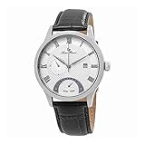 Lucien Piccard Men's 'Volos' Quartz Stainless Steel and Black Leather Casual Watch (Model: LP-10339-02S)