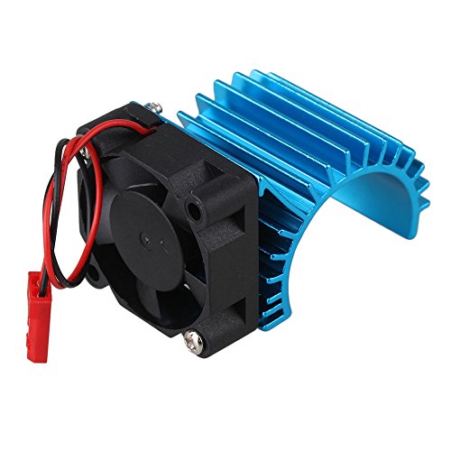 Mxfans 308006 Blue Aluminum Alloy 380 Motor heatsink with Fan for RC 1:16 Car Motor Heat sink