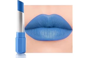 HHLTOH Sky Blue Matte Lipstick - Pigmented Lip Crayon & Face Paint Stick for Women Everyday Halloween Birthday Party Wear, Younger-Looking Lip Makeup, Labial para fiesta de disfraces 16