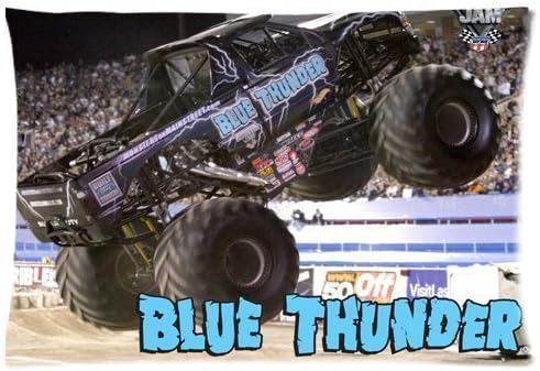 Amazon Com Blue Thunder Monster Truck Pillowcase Zippered Two