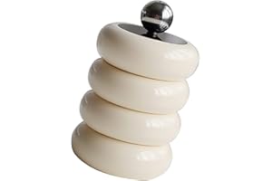 Handmade Qtip Holder, Nordic Style Cotton Swab Storage Container with Sealing Lid, for Bathroom Makeup Organizer and Gift (Mi