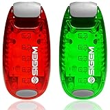 LED Safety Lights + FREE Bonuses | Clip on Flashing Strobe Light High Visibility for Running Jogging Walking Cycling Best reflective gear for Kids Dogs Bicycle Helmet and Bike Tail light (Red-Green)