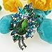 EVER FAITH Women's Rhinestone Crystal Vintage Style Flower Teardrop Brooch Pendant Green Gold-Tone