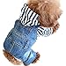 SILD Pet Denim Jumpsuit Dog Jeans Hoodies Cool Blue Coat Medium Small Dogs Classic Jacket Puppy Blue Vintage Washed Vests (S)