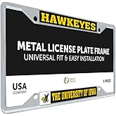 Desert Cactus University of Iowa Car Accessories UI Hawkeyes Metal License Plate Frame for Front or Rear of Car (Vintage Mascot)