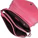 b.m.c BMC Womens Pretty Pink Textured PU Faux Leather Alloy Metal Accent Flap Multi Compartment Fashion Clutch Handbag