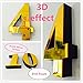 FASHION in THE CITY 3D DIY Mirror Surface Wall Clocks Creative Design Room Decorative Wall Watches (Gold)