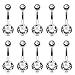 BodyJ4You 10PC Belly Button Ring Double Clear CZ Stainless Steel 14G Navel Body Piercing Jewelry