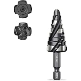THINKWORK 9pc 1/4"-3/4" HSS Spiral Step Drill Bit Set for Aluminum, Metal, Plastic, Wood